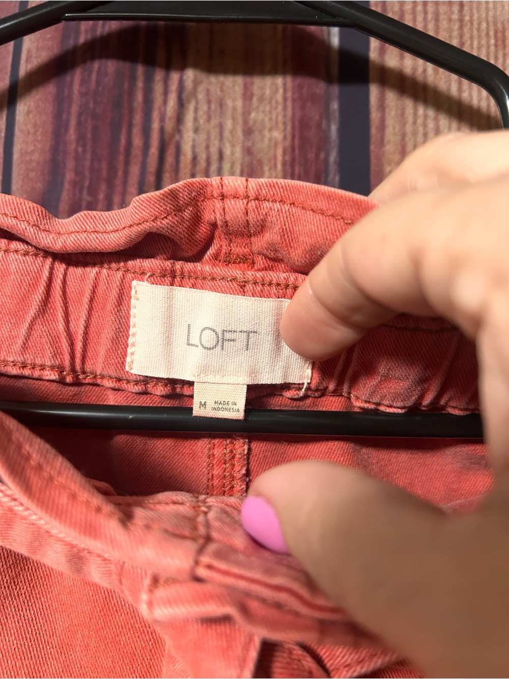 LOFT High-Waist Belted Paperbag Shorts - Coral Orange - Picture 2 of 3